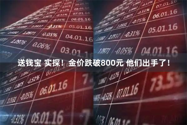 送钱宝 实探！金价跌破800元 他们出手了！