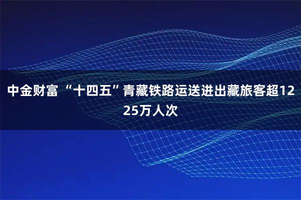 中金财富 “十四五”青藏铁路运送进出藏旅客超1225万人次