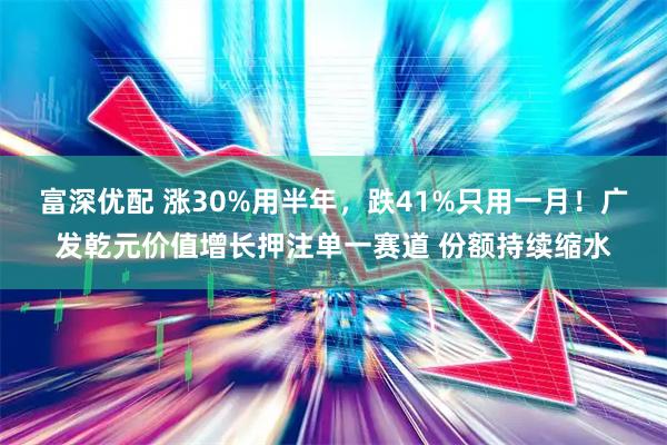 富深优配 涨30%用半年，跌41%只用一月！广发乾元价值增长押注单一赛道 份额持续缩水